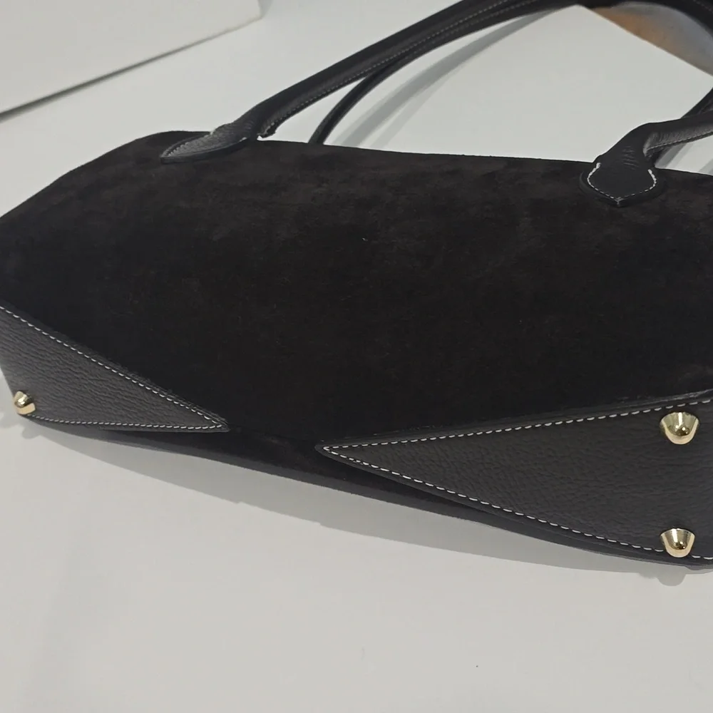 NEW ✅ Persaman New York Hazel Suede Shoulder Bag BROWN ⭐ NEW